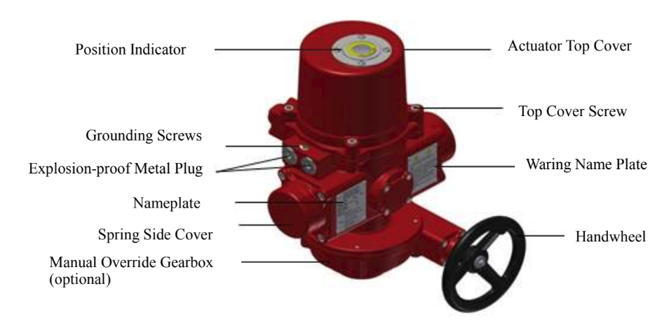 Spring Return Explosion Proof Electric Actuator Construction